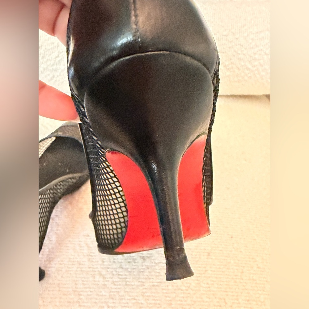 Christian Louboutin Black Mesh Heels - Picture 10 of 13
